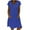 Dark Blue, variant on CENGNIAN Women Summer Casual Wrap Belt Hem Swing Sun Dress Summer Casual Solid V-Neck Short Sleeve Loose