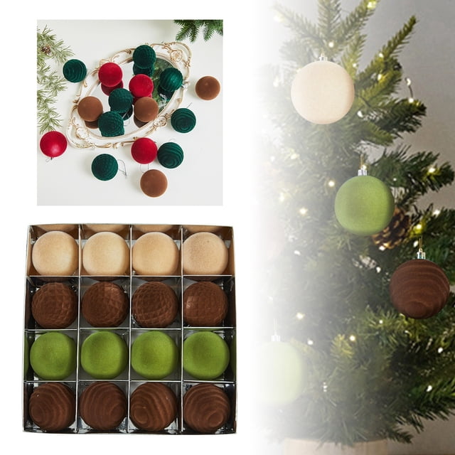 TIELUTT Flocked Christmas Christmas Tree Hanging Decorations Christmas Hanging Scene Christmas Decorations Sky Color Stain Glass round Stained Glass Window Rocks Decorations Easter Eggs