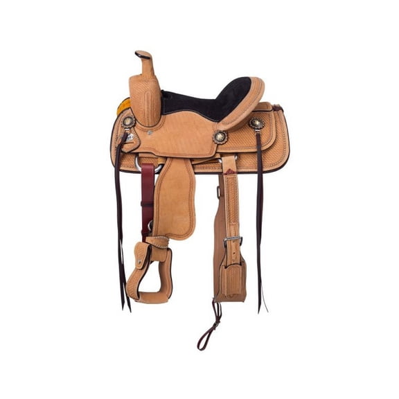 Tough 1 Western Saddle Youth Rawhide Covered 12" Light Oil RK127