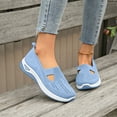 thumbnail image 3 of Willtoo Orthopedic Shoes for Women,Breathable Knitted Slip On Sneaker Working Casual Nurse Shoes,Diabetic Shoes for Women, Birthday Gifts for Women Light Blue 8.5 Wide, 3 of 4