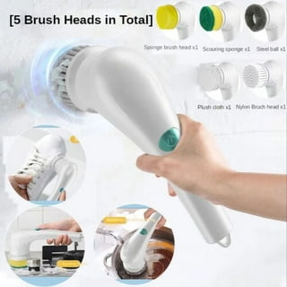  Electric Spin Scrubber, Bifoheek Power Cleaning Brush with Auto  Detergent Dispenser and 5 Replaceable Brush Heads Portable Handheld Scrubber  for Bathroom, Kitchen, Wall, Oven, Dish, Tile (White) : Health & Household