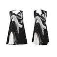 thumbnail image 7 of Fotbe Fluid Black White Paint Swirls Pattern Women’s Summer Tank Midi Dress – Sleeveless A-Line Dress, Floral T-Shirt Dress, Casual Flowing Beach Sundress, 7 of 7