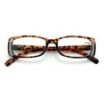 thumbnail image 2 of Women Rectangular Rhinestones Reading Glasses - Female Fashion Leopard Clear Lens Readers Demi Tortoise, 2 of 4