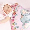 thumbnail image 2 of Elephant Blanket for Baby Girls, Pink Animal Blankets for Kids Floral Fuzzy Throw Blanket for Birthday Children''s Day for Girls Soft Fleece Flannel Toddler Blanket, 30\\, 2 of 6