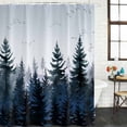 thumbnail image 3 of Forest Waterproof Fabric Shower Curtain,Dark Blue Fall Bird Vintage Farmhouse Tree Waterproof Fabric Shower Curtain for Bathroom Curtains Bathtubs Hotel Shower Curtains with 12 Hooks Stall 48x72in, 3 of 8