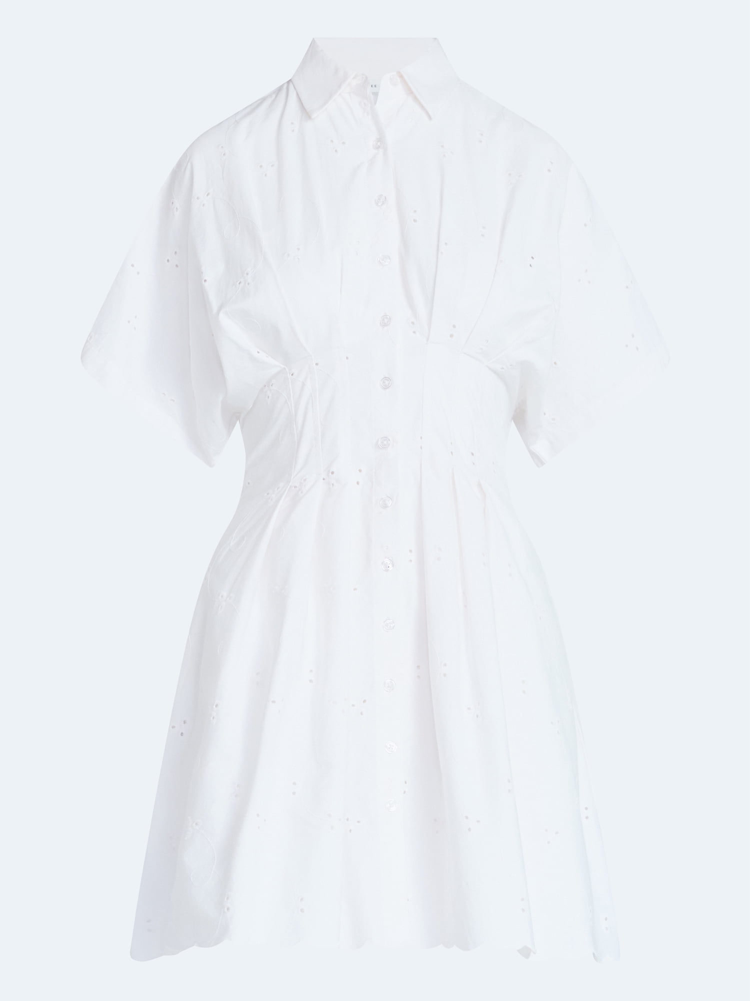 Free Assembly Women's and Women's Plus Cotton Eyelet Corset Mini Shirtdress, Sizes XS-4X