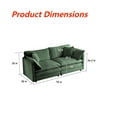 thumbnail image 7 of 70" Modern Chenille Fabric Loveseat Sofa Couch for Living Room, Upholstered Large Size Deep Seat 2-Seat Sofa with 4 Pillows,Green, 7 of 7