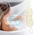 thumbnail image 2 of Unique Bargains 1 Pc Bath Shower Loofah Sponge Body Puffs for Bathroom Shower 11.42"x4.72"x2.36" Beige, 2 of 6