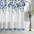 thumbnail image 2 of Blue Roses Shower Curtain Set, Waterproof Shower Curtains for Bathroom, Spring Floral Elegant Pastoral Flowers Botanical Washable Fabric Bath Curtain for Bathtub Decoration with Hooks 60x72 Inches, 2 of 9