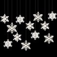 thumbnail image 4 of 12pcs 3D Snowflake Pendant Christmas Decorations Christmas Tree Pendant Party Decorations, 4 of 5