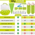 thumbnail image 4 of Round Cake Carrier and cupcake holder with Handle, Cake transporter and holder with cover, Cupcake Storage Containers, Cupcake Stand with silicon mold & Decorating Tools (Neon Green) - -, 4 of 7