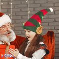 thumbnail image 5 of PMU Christmas Magical Elf Hat with Ears Felt Red/Green Stripes - Kids Size Hats Funny Headwear and Caps Costume, Party Accessories, Plays, Photo Shoots (1/Pkg) Pkg/1, 5 of 6