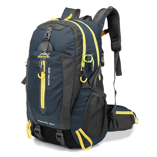 Hwjianfeng Sac à Dos de Randonnée en Nylon Léger 40 L Bleu Foncé, Design Compact pour Voyage et Rangement, Durable et Spacieux avec Multiples Poches