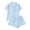 A14 Sky Blue, variant on FASHOFT Cute Pj Bow Pajamas Sets for Women 2 Piece Button Up Short Sleeve Nightwear Soft Lounge Valentines Sleepwear Sky Blue L