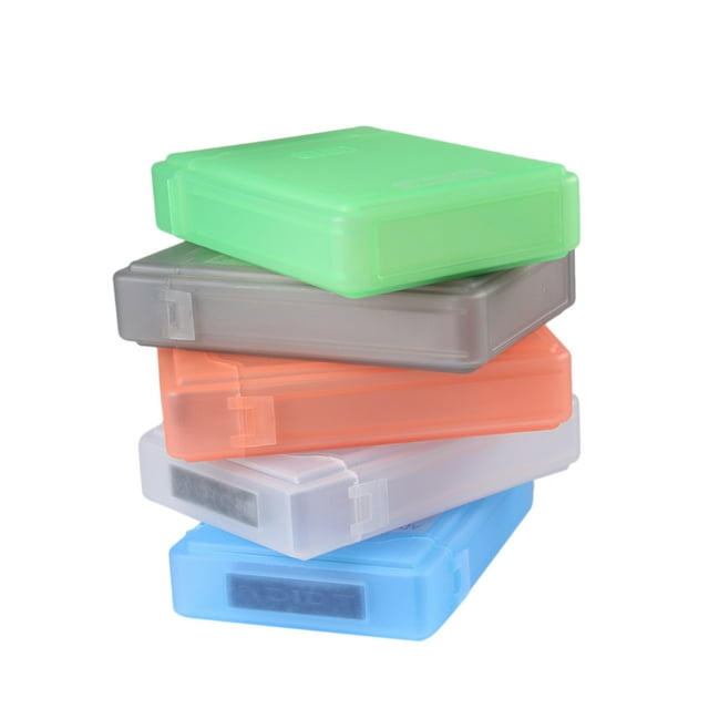 Shisuyan 5pcs 3.5 Inches Portable Hard Drive Protection Box Plastic Hard Disk Storage Holder (White, Blue, Green, Orange, Grey, 1pcs Each)