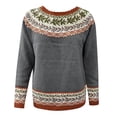 thumbnail image 4 of HCYSFG Womens Vintage Color Block Sweaters Crewneck Long Sleeve Loose Fit Knit Pullovers Casual Classic Everyday Fall Tops, 4 of 4
