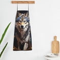 thumbnail image 5 of Zufioo Oil Painting Tribal Wolf Print Tie-up Apron, Unisex Kitchen Apron - Oil-proof, Stain-proof and Waterproof, Suitable for Restaurants and Service Industries-One Size, 5 of 9