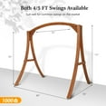 thumbnail image 6 of VINGLI 660 lbs Patio Wooden Porch Swing Stand 80 x 56 x 73 in, Pine Wood Brown, 6 of 8