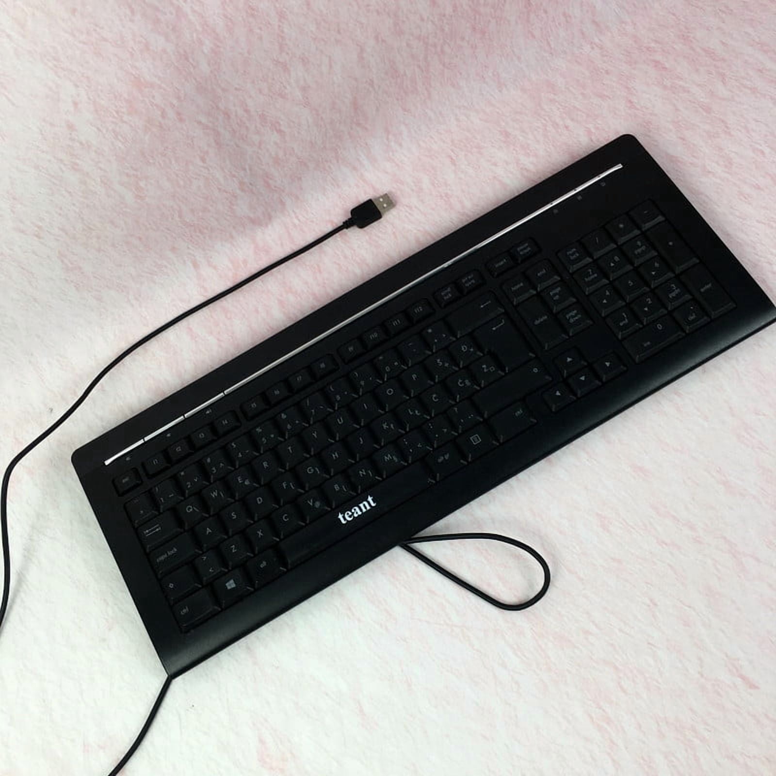 teant Computer keyboards Full-Size 104-Key Computer Keyboard — Silent Keys, Plug-and-Play