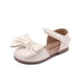 thumbnail image 4 of Xfvqtps Girls Mary Jane Shoes Flats Soft Sole Ballet Bow Detail Pearl Hook and Loop Strap Princess Shoes for Spring Summer Casual Outfit, 4 of 9