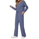 thumbnail image 1 of Conjuntos de Dos Piezas para Mujer, Moda de Otoño 2025, Pantalones Anchos, Conjunto de Estar por Casa, para Viajes y Vacaciones. Azul Gris L, 1 of 8