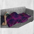 thumbnail image 6 of Magenta Soft Flannel Fleece Blanket, Trippy Zip Style Mix Pattern with Dark Color Effects and Diagonal Linked Lines, Cozy Plush for Indoor and Outdoor Use, 70" x 90", Fuchsia Purple, by Ambesonne, 6 of 6