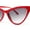 Red - Smoke, variant on Classy Womens Cat Eye Plastic High Temple Horn Rim Fashion Sunglasses All Black