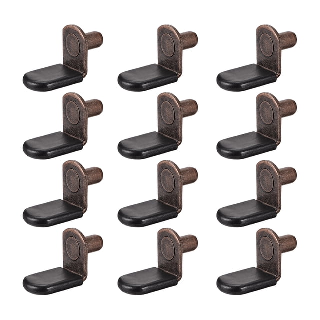 Soporte de estante en forma de L con agujero Uxcell, acero bronce, 50 piezas
