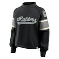 thumbnail image 4 of Women's Fanatics Black Las Vegas Raiders Oversized Hometown Toss Sweep Mock Neck Pullover, 4 of 5