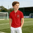 thumbnail image 4 of Boys 250 Anniversary USA Shirt Vintage 250 Years America Shirt Short Sleeve Shirt Sleeve Polo Shirts 1776-2026 Tshirt(Red,11-12 Years), 4 of 5