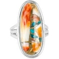 thumbnail image 5 of Sechi Oyster Copper Turquoise 925 Sterling Silver Statement Ring Gemstone Jewelry (8.5), 5 of 5