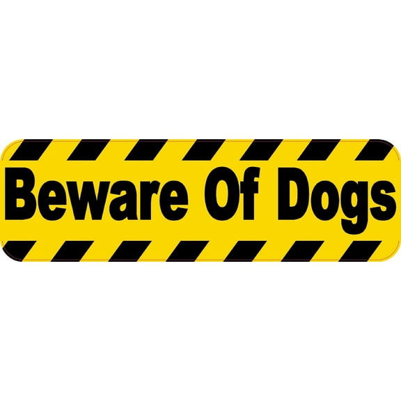 10in x 3in Beware of Dogs Warning Sign Bumper Sticker Decal Window Stickers Decals
