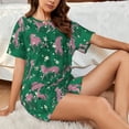 thumbnail image 5 of Yiaed Tropical Leopard Print Short Sleeve Pajama Sets for Women Casual Crew Neck 2 Piece Lounge Sets Women's Short-Sleeved Pajama-XX-Large, 5 of 5