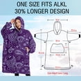 thumbnail image 4 of Oversized Wearable Blanket Hoodie,Purple Paisley Pattern Sherpa Blanket Hoodie with Super Pockets,Super Warm Fuzzy Pullover for Women & Men, 4 of 6