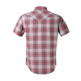 thumbnail image 2 of Coevals Club Men's Western Plaid Pearl Snap Short Sleeve Shirts (Red Gray #22 M), 2 of 4