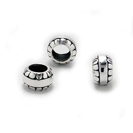 Cheneya Sterling Silver Patterned Bead - Compatible with Pandora, Chamilia,