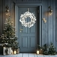 thumbnail image 3 of White Pine Cone and Berry Eucalyptus Leaf Wreath - 22 Inch Handcrafted Winter Christmas Decoration, 3 of 8