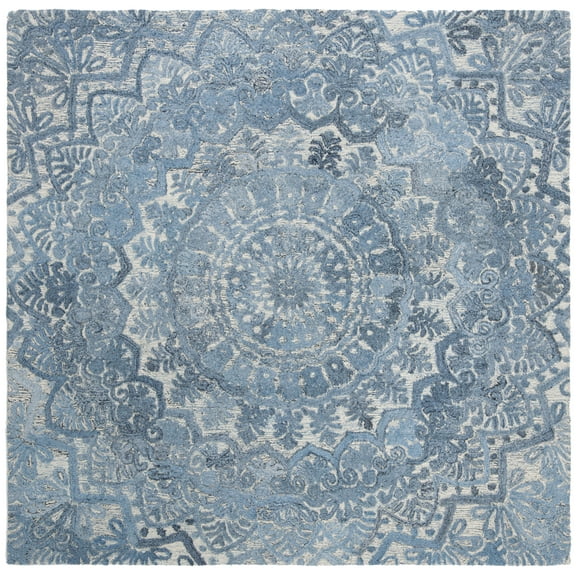 SAFAVIEH Marquee Georgiana Floral Area Rug, Blue/Ivory, 8' x 8' Square