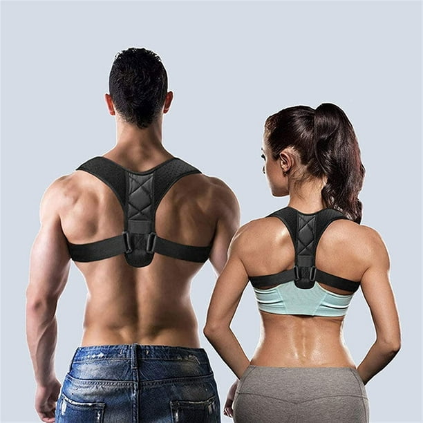 Shoulder Brace, Medical Adjustable Clavicle Posture Corrector Men Woemen Back  Brace Shoulder Lumbar Support Belt (Color : Black, Size : M) 