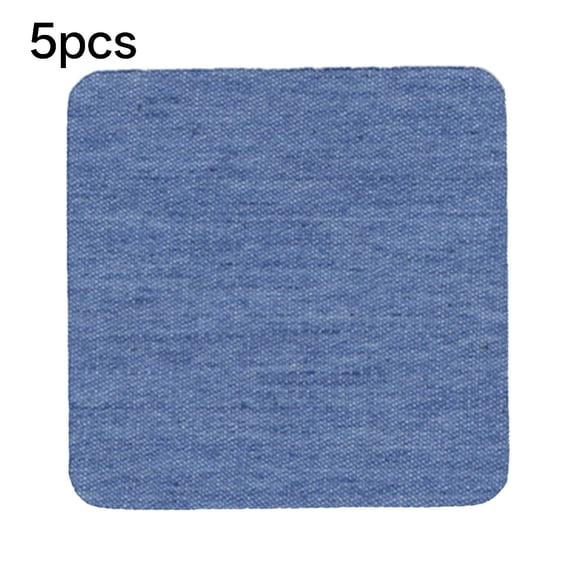 TUWAFE 5 Pcs Repair Patches, Iron on Denim Patches, Denim Stretch Jean Patches, Self-Adhesive Strong Iron on for Jeans Clothing Repair Elbow Pants Knees, 2.95X2.95 Inch