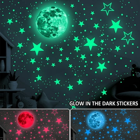 

Gpoty 435pcs Glow in The Dark Stars Wall Stickers Glowing Stars for Ceiling Luminous Stars and Moon Wall Decals Fluorescent Star Ceiling Stickers for Living Room Nursery Kids Bedroom Decor