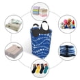thumbnail image 2 of DouZhe 50L Rectangular Laundry Basket, Blue White Winter Snowflakes Prints Waterproof Foldable Laundry Hamper with Aluminum Handles, 2 of 6