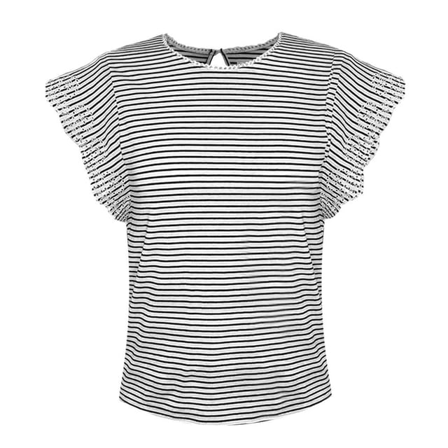 GEORGE G BLUSA CR MANGA OLAN EYLET RAYA NEGRA