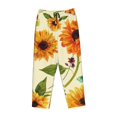thumbnail image 4 of Xecao Sunflowers And Butterflies Women's Straight Lounge Pajama Pants: The Epitome of Relaxed Sleepwear, 4 of 9