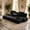 Black, variant on Oversized Double Plush Corduroy Chaise Lounge Sofa Bed, Convertible Sleeper Couch with Storage Pockets, 3 Pillows, Purple