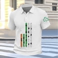 thumbnail image 5 of IWRICH Men's Plus Size Polo Shirts Waffle St. Patrick's Day Shamrock Short Sleeve Tees Casual Slim Fit Holiday Tops White XL, 5 of 5