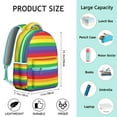 thumbnail image 4 of Geometric Rainbow Backpack Colorful Abstract Artistic School Bag with Fashion Pop Art for Students, 4 of 6