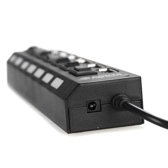 SOPOTUTU 7-Port USB Hub High-Speed Data Transfer 480Mbps Compatible with PC Laptop Desktop Black