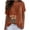 03-Brown, variant on cocolona Summer Printed T-shirts for Women Crew Neck Short Sleeve Button Pullover Tops Dressy Casual Blouses Base Tees