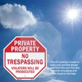 thumbnail image 4 of Private Property No Trespassing Violators Will Be Prosecuted (2 Pack) 4 inch X 4 inch Octagon Vinyl Label Decal Sticker Weather Resistant, UV Protected for Workplace, Made in the USA, 4 of 5